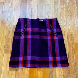 Wool Plaid Mini skirt